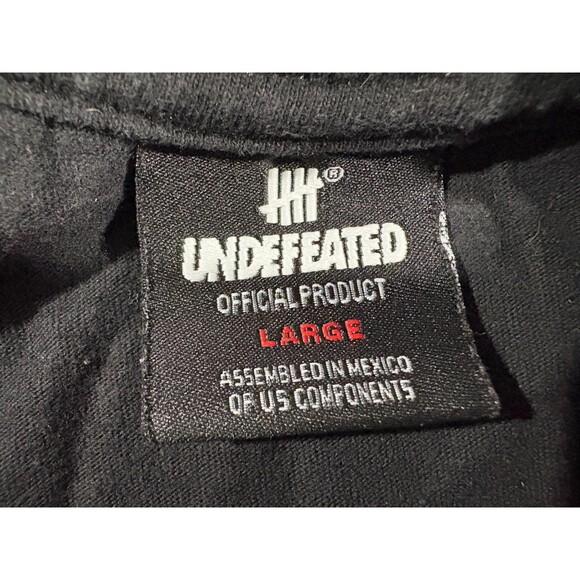 Undefeated Adult Black Puck Off T-Shirt Tee Mens NHL Hockey UNDFTD Sz L HOLES - Picture 6 of 11